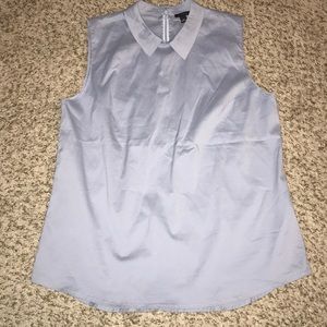 collared blue sleeveless top from Ann Taylor large